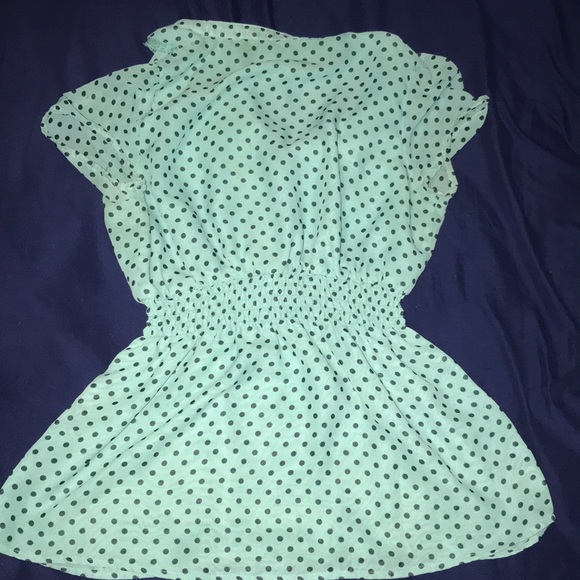 Vanity Polka Dot Blouse With Ruffled Collar - Picture 2 of 2